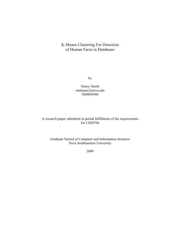 K-Means Clustering For Detection of Human Faces in Databases