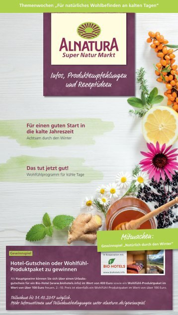 Alnatura Themenwoche "Natürliches Wohlbefinden an kalten Tagen"