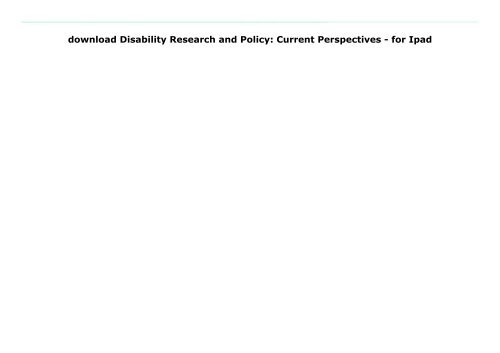 Disability-Research-and-Policy-Current-Perspectives
