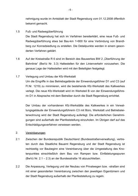 Planfeststellungsbeschluss Ostumgehung Regensburg