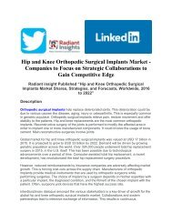 Hip and Knee Orthopedic Surgical Implants Market - Companies to Focus on Strategic Collaborations to Gain Competitive Edge