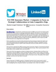 UK SME Insurance Market - Companies to Focus on Strategic Collaborations to Gain Competitive Edge