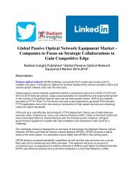 Global Passive Optical Network Equipment Market - Companies to Focus on Strategic Collaborations to Gain Competitive Edge