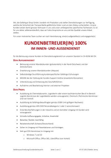 Stellenausschreibung_Kundenbetreuer_2017