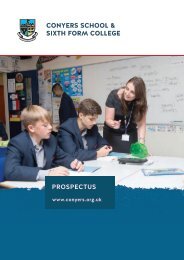 Conyers School - 2018/19 Prospectus Insert