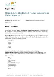 Robotic Flexible Part Feeding Systems Sales Market Report 2017