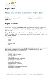 Satellite Bus Sales Market Report 2017