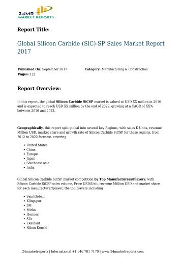 Silicon Carbide (SiC)-SP Sales Market Report 2017