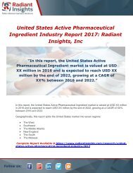 United States Active Pharmaceutical Ingredient Industry 2017 Market Research Report