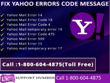 1-800-604-4875 How to Fix Yahoo Mail Error Codes Messages Online