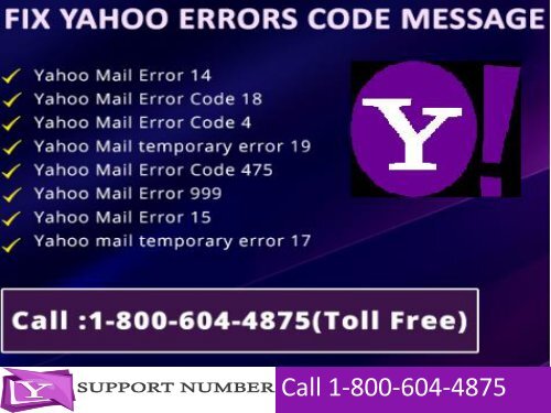 1-800-604-4875 How to Fix Yahoo Mail Error Codes Messages Online