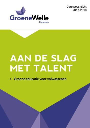 Cursusboekje Aan de slag met talent 2017-2018