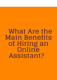 What is the Main Benefits of Hire Online Assistant?