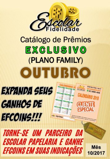 Catálogo Escolar Fidelidade (Plano Family) - Outubro 2017