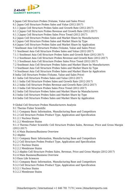 Cell Structure Probes Sales Market Report 2017 