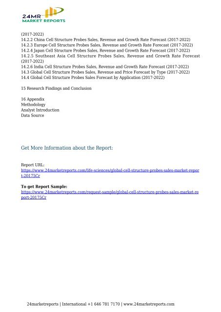 Cell Structure Probes Sales Market Report 2017 