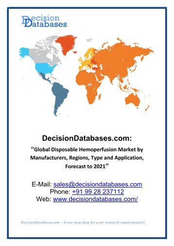 Disposable Hemoperfusion Market 2017 Market Growth, Demand, Share, Analysis to 2021