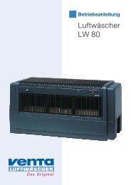 Technische Daten LW 80 6 - Venta Luftwäscher GmbH