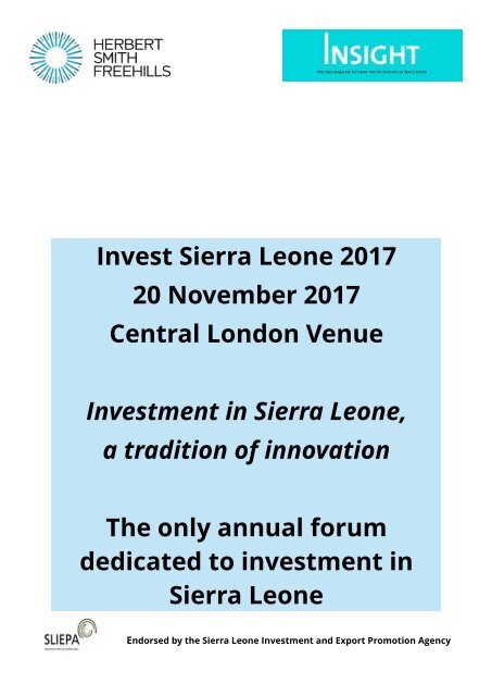 Invest Sierra Leone 2017 Information