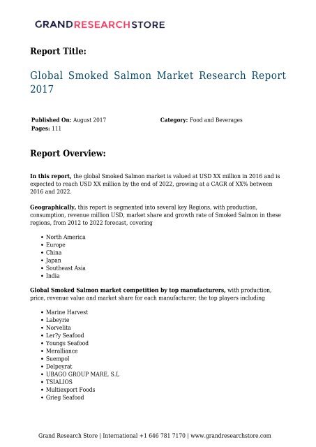 Global Smoked Salmon Market Research Report 20