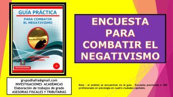ENCUESTA PARA COMBATIR EL NEGATIVISMO