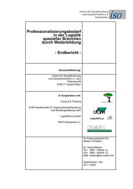 Professionalisierungsbedarf in der Logistik spezieller Branchen ...