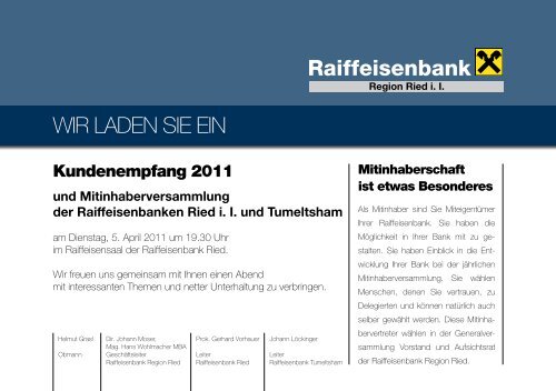 Einladung - Raiffeisenbank Region Ried
