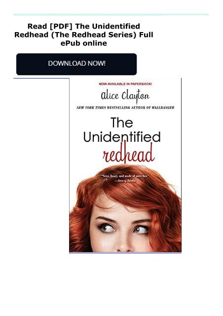 Read [PDF] The Unidentified Redhead (The Redhead Series) Full ePub online