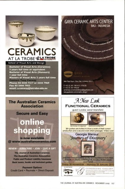 The Journal of Australian Ceramics Vol 48 No 3 November 2009