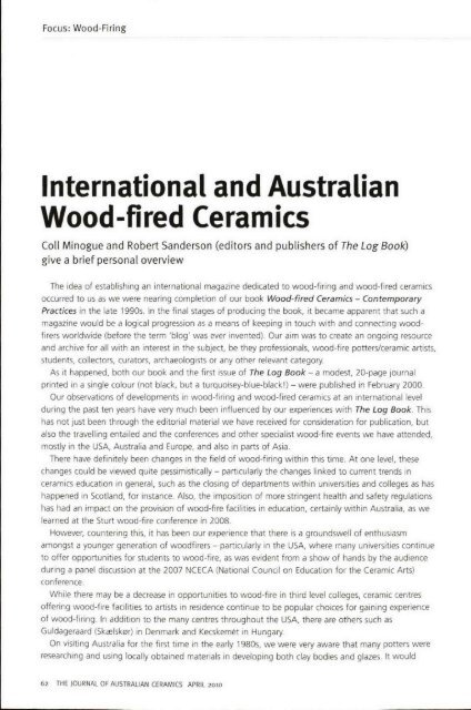 The Journal of Australian Ceramics Vol 49 No 1 April 2010