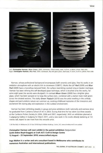 The Journal of Australian Ceramics Vol 49 No 2 July 2010