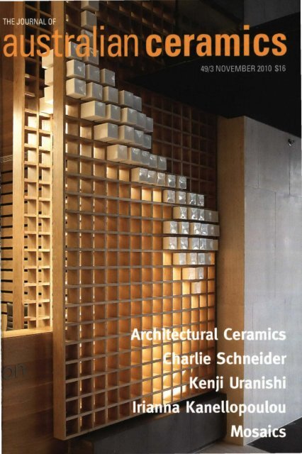 The Journal of Australian Ceramics Vol 49 No 3 November 2010