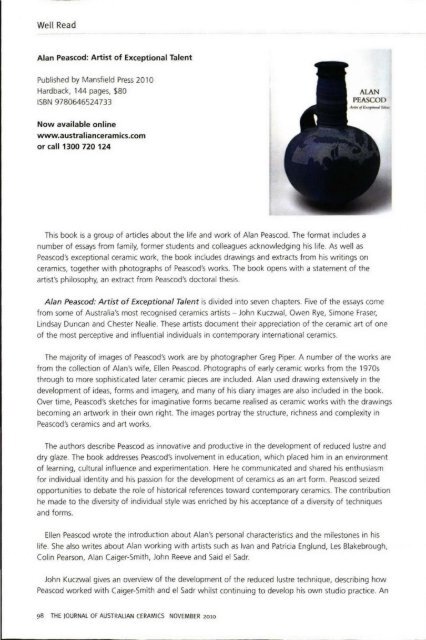 The Journal of Australian Ceramics Vol 49 No 3 November 2010