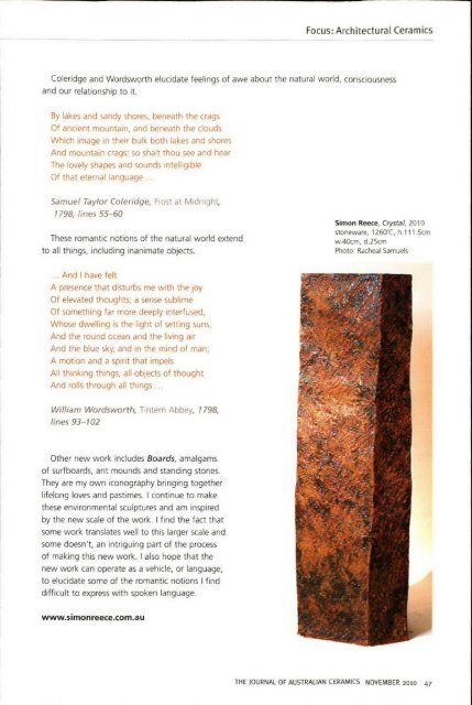 The Journal of Australian Ceramics Vol 49 No 3 November 2010