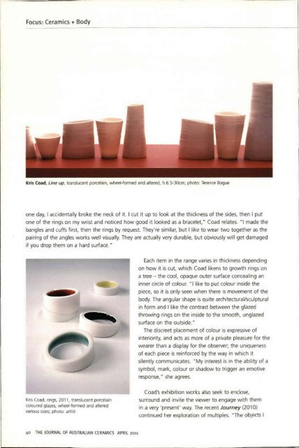 The Journal of Australian Ceramics Vol 50 no 1 April 2011