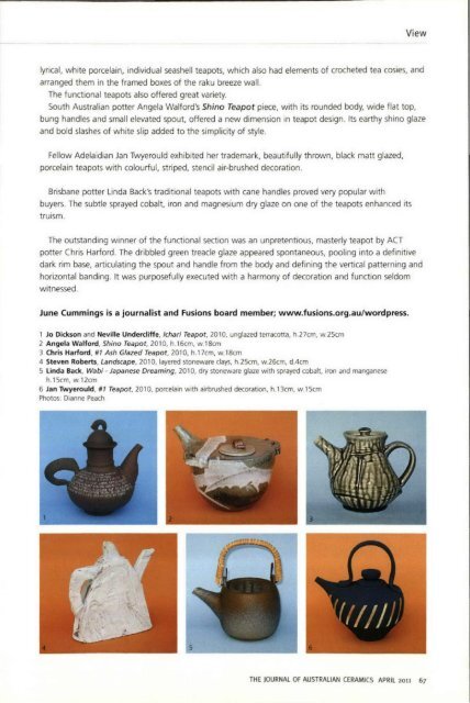 The Journal of Australian Ceramics Vol 50 no 1 April 2011