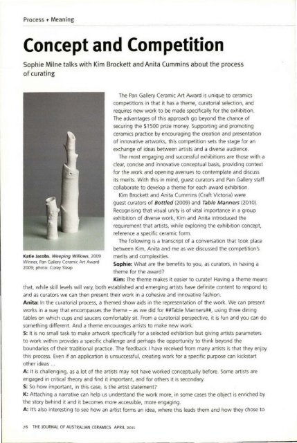 The Journal of Australian Ceramics Vol 50 no 1 April 2011