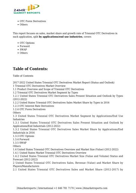 Triennial OTC Derivatives Market Report