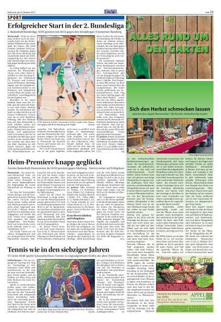 Wochen-Kurier 40/2017 - Lokalzeitung für Weiterstadt und Büttelborn