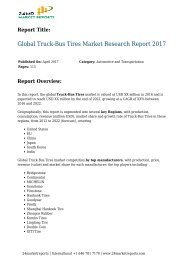 Global Truck-Bus Tires Market Research Report 2017