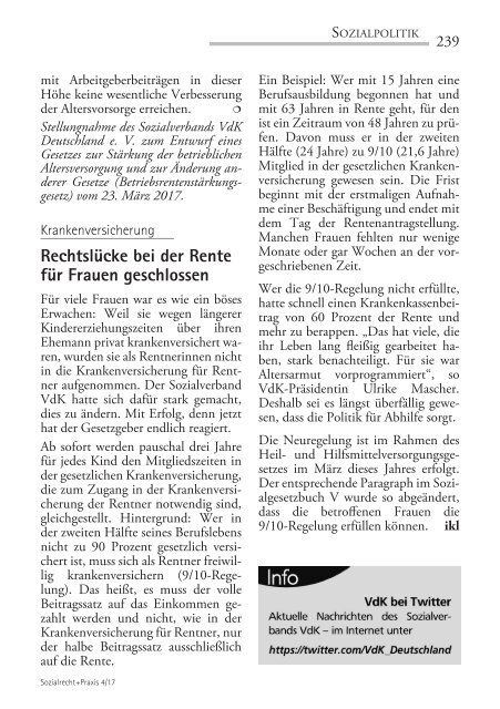 Sozialrecht + Praxis - Ausgabe April 2017