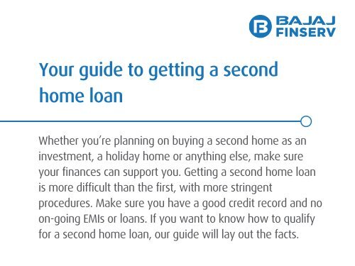 A Complete Guide to Getting a Second Home Loan