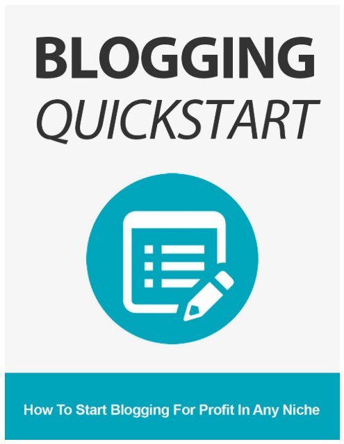 Blogging Quickstart