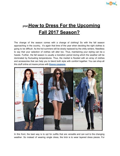   [PDF]How to Dress For the Upcoming Fall 2017 Season?