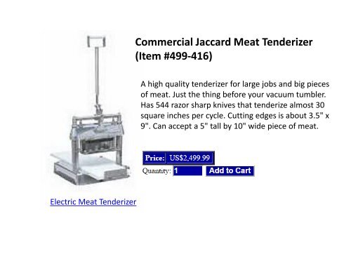 Commercial Meat Tenderizers | ProProcessor