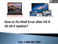 1-800-281-3707 How to Fix Mail Error after OS X 10.10.4 Update