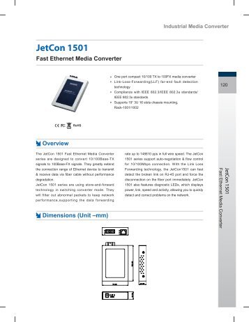 Fast Ethernet Media Converter JetCon 1501 - MAXIWYZE