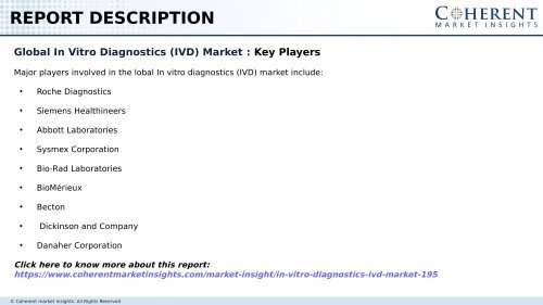 Global In Vitro Diagnostics (IVD) Market Global Industry Insights, and Opportunity Analysis - 2024