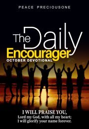 THE DAILY ENCOURAGER DEVOTIONAL - OCTOBER EDITION