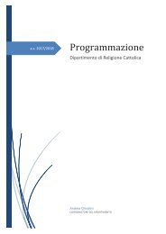 Programmazione del Dipartimento di Religione Cattolica